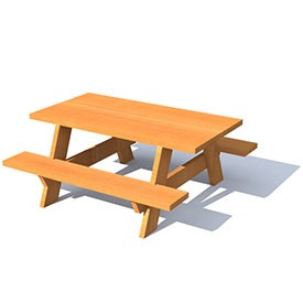 Table picnic wood 3D Object | FREE Artlantis Objects Download